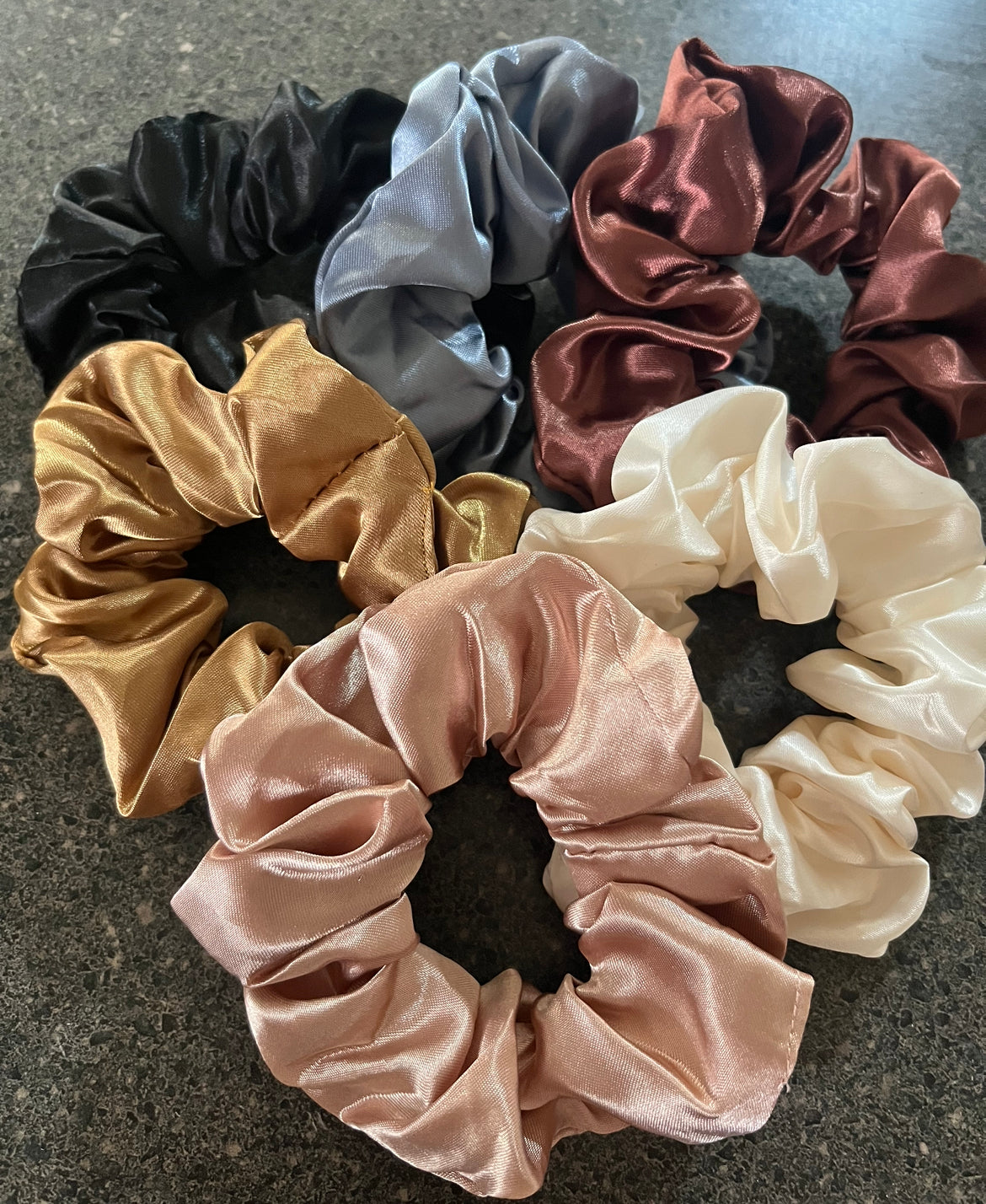Small satin scrunchys