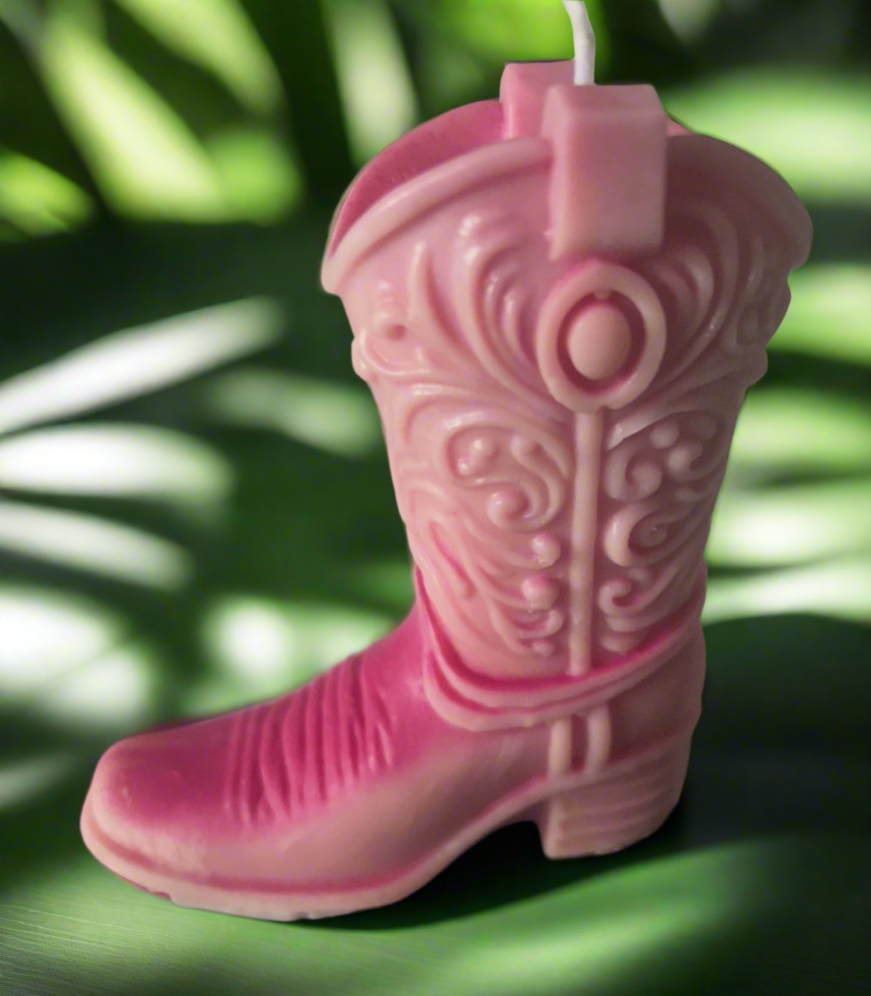 Cowboy boot candle passionfruit scented