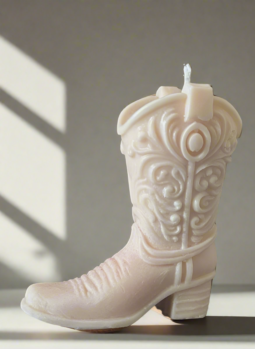 Cowboy boot candle passionfruit scented