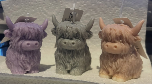 Highland cow candles